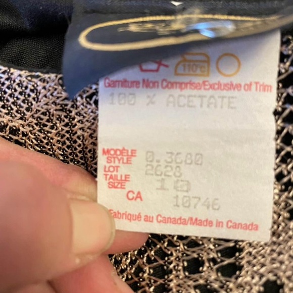 Dressy dress with fringe 3/4 length rose beige color - Picture 3 of 3